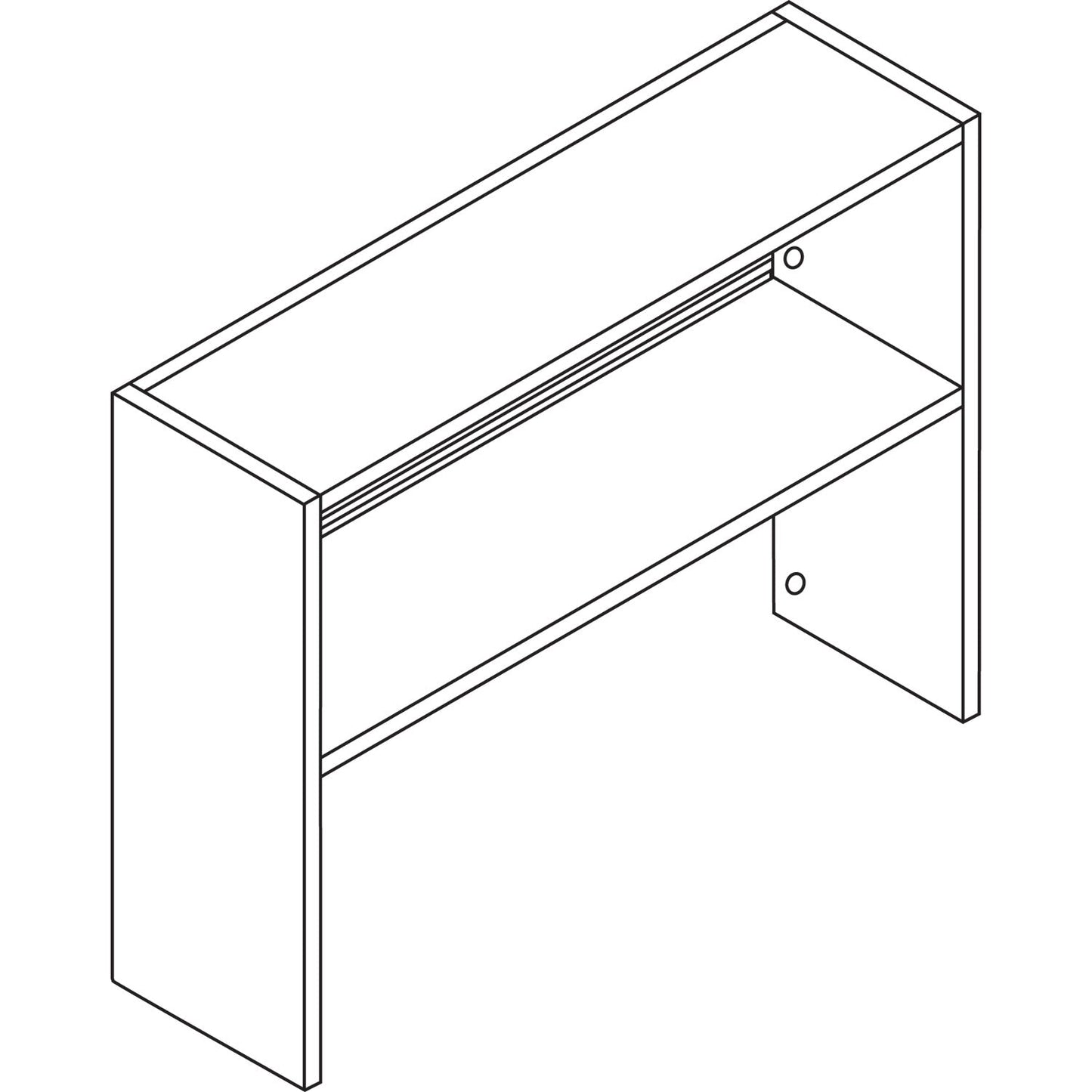 HON 38000 Series Stack On Open Shelf Hutch, 48w x 13.5d x 34.75h, Charcoal
