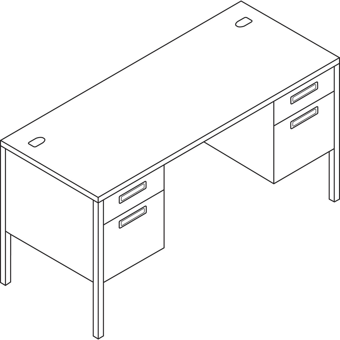 HON Metro Series Kneespace Credenza, 60w x 24d x 29.5h, Harvest/Putty