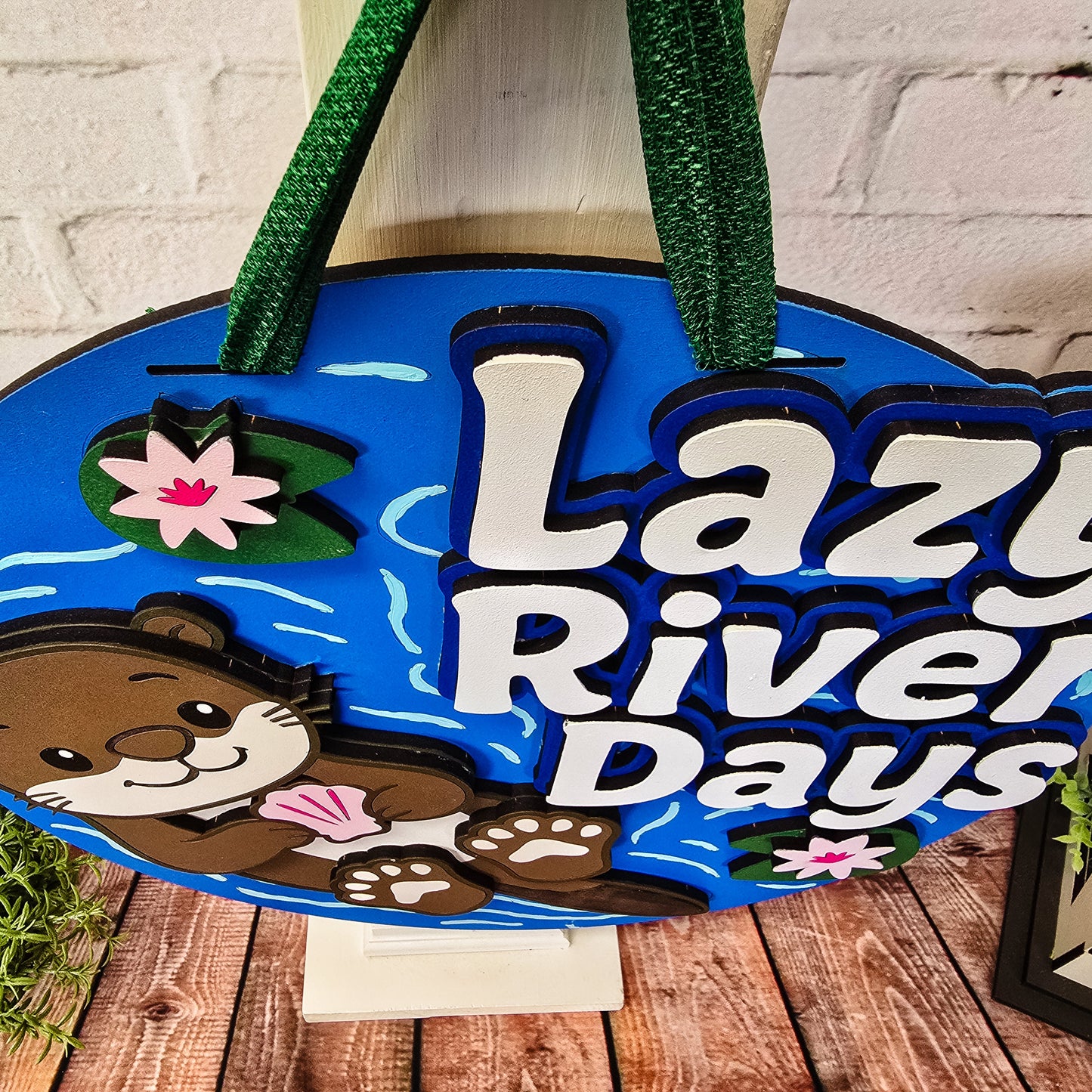 Lazy River Days Otter Door Hanger - Finished