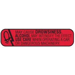 Label -May Cause Drowsiness 15Ct