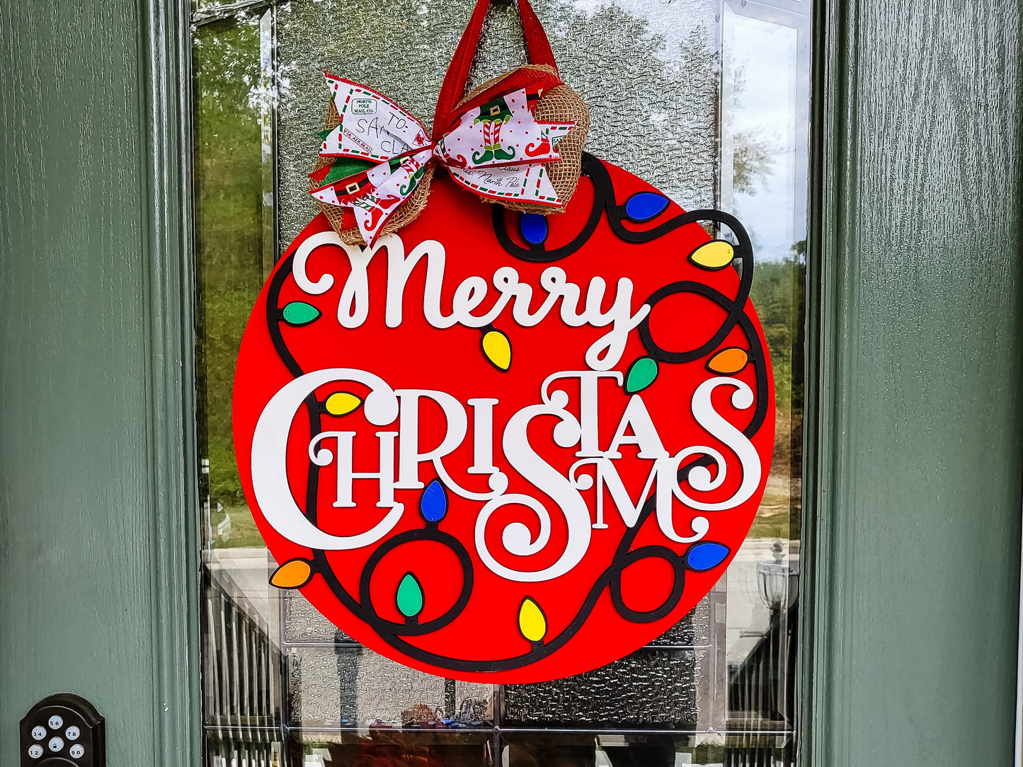 Merry Christmas Lights Door Hanger Unfinished Kit