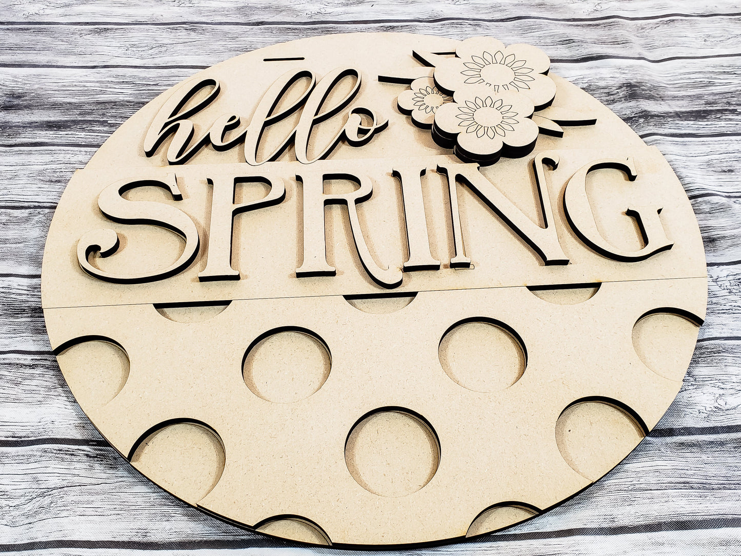 Hello Spring Polka Dots Door Hanger Unfinished Kit