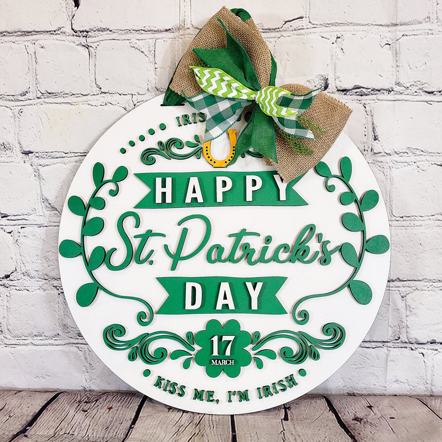 Irish Luck St Patrick's Day Door Hanger