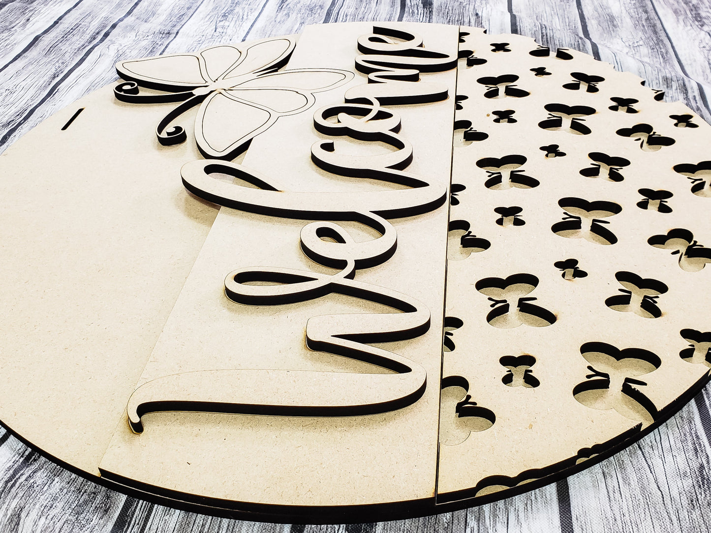 Welcome Butterfly Door Hanger Unfinished Kit