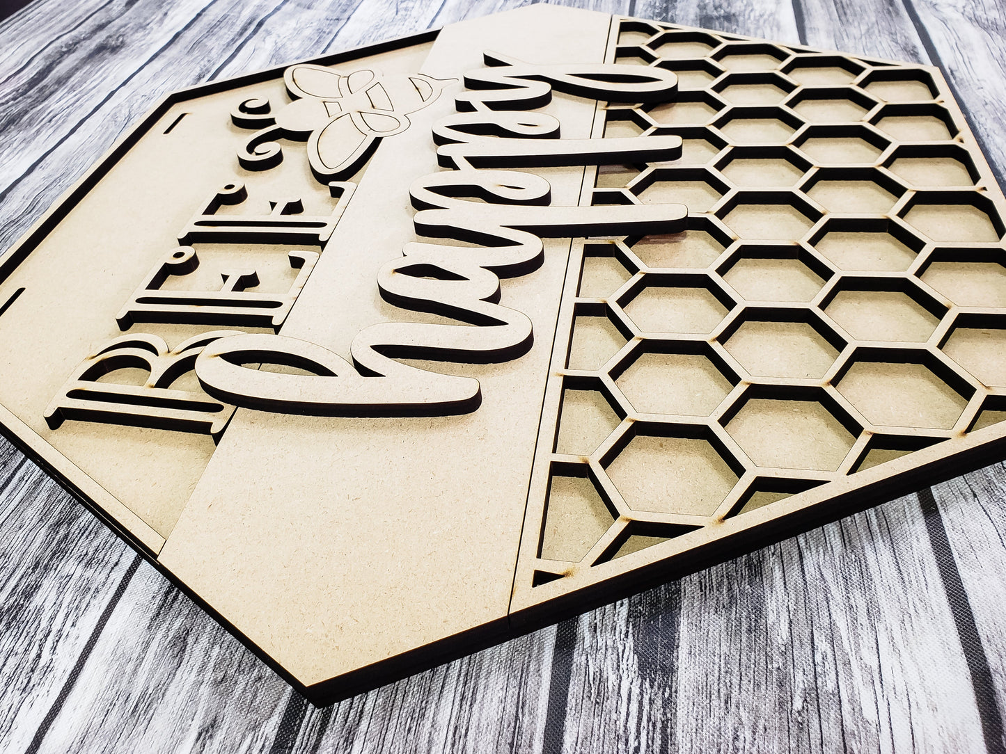 BEE Happy Door Hanger Unfinished Kit
