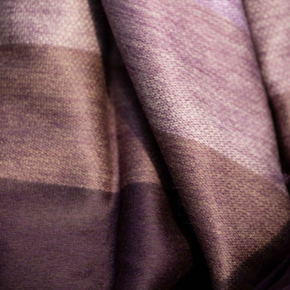 Alpaca Throw Blanket Handwoven From Ecuador - Deep Purples - Nawi Collection