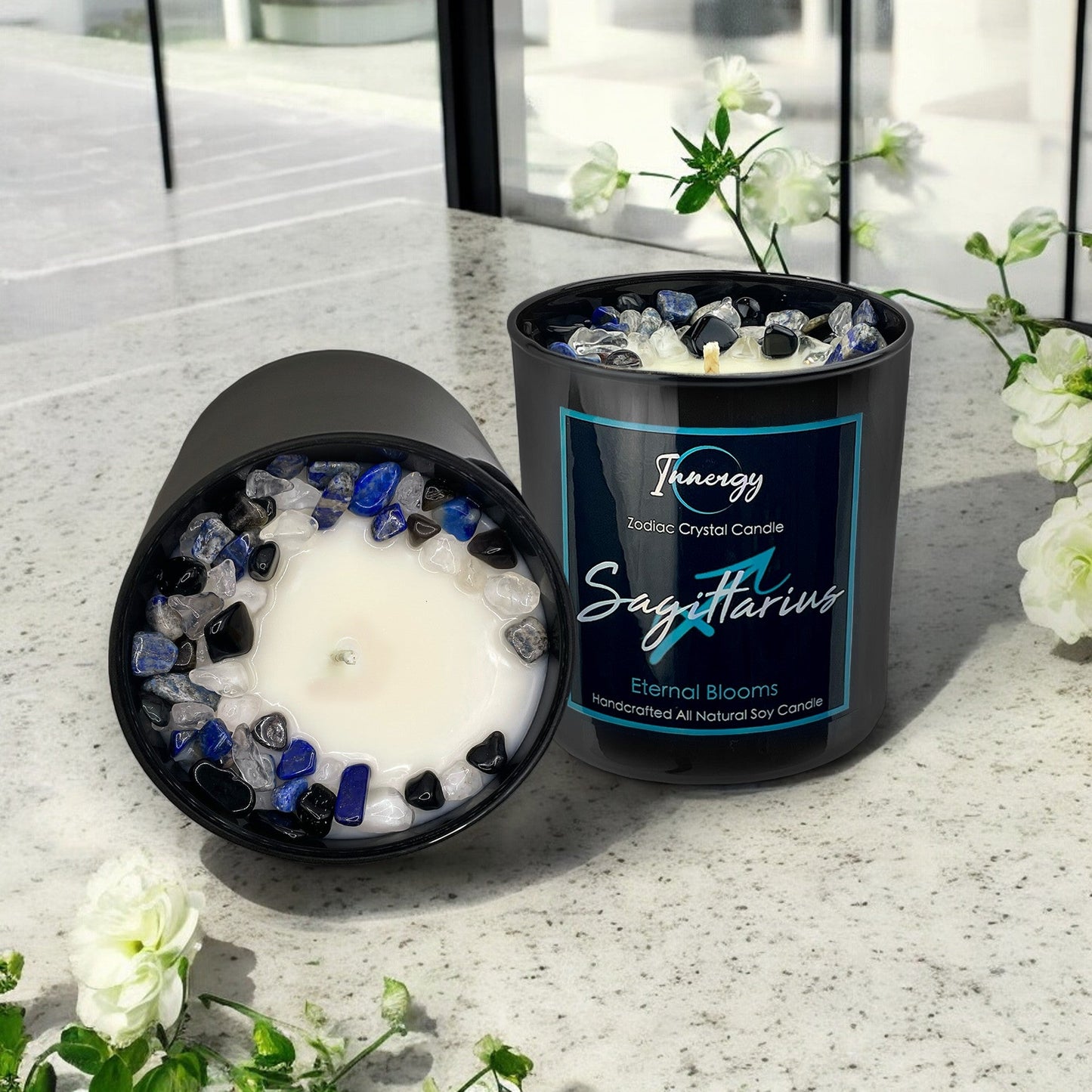 Sagittarius Zodiac Crystal Candle, 10oz