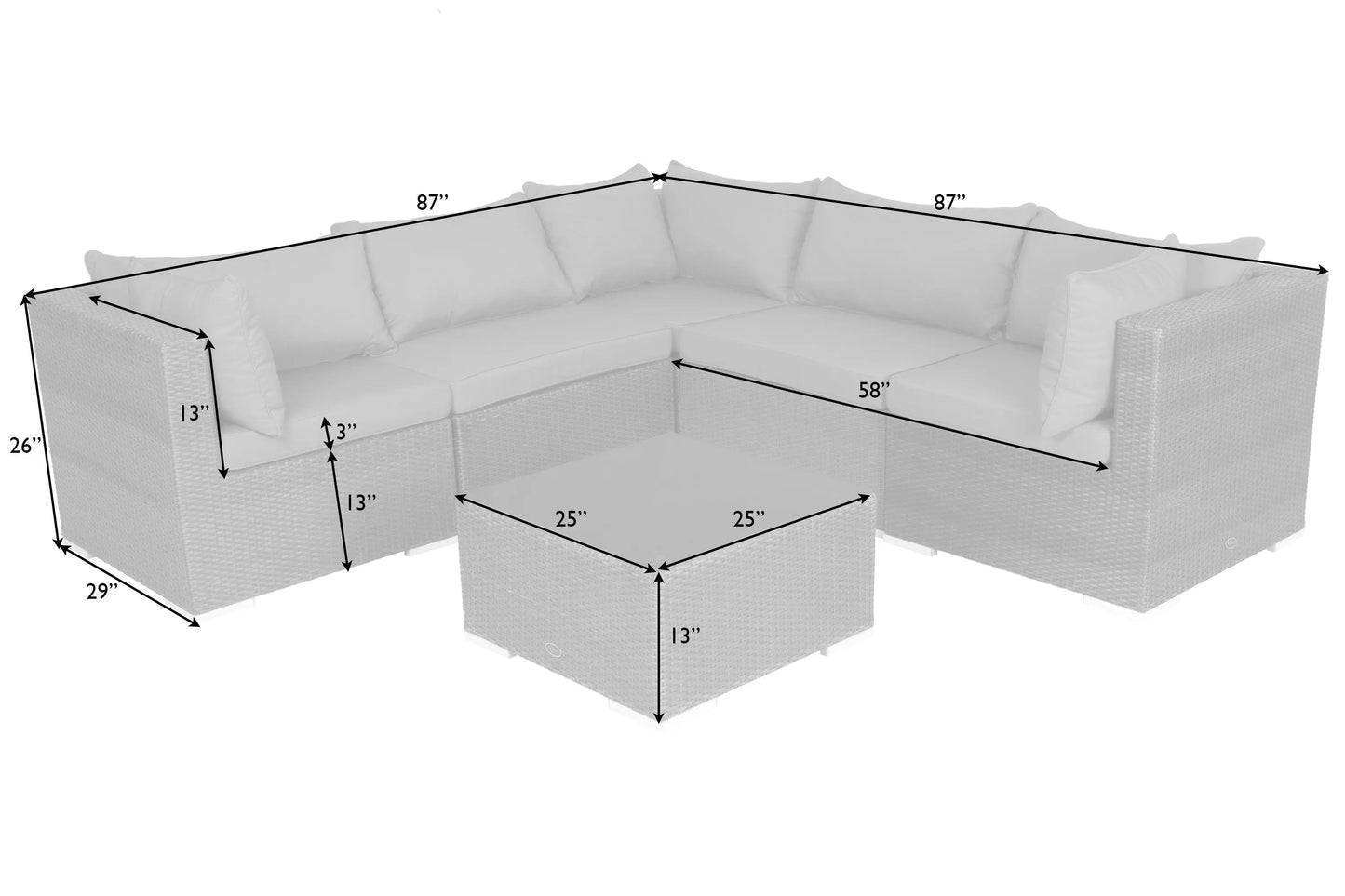 Sino Wicker Sofa Set