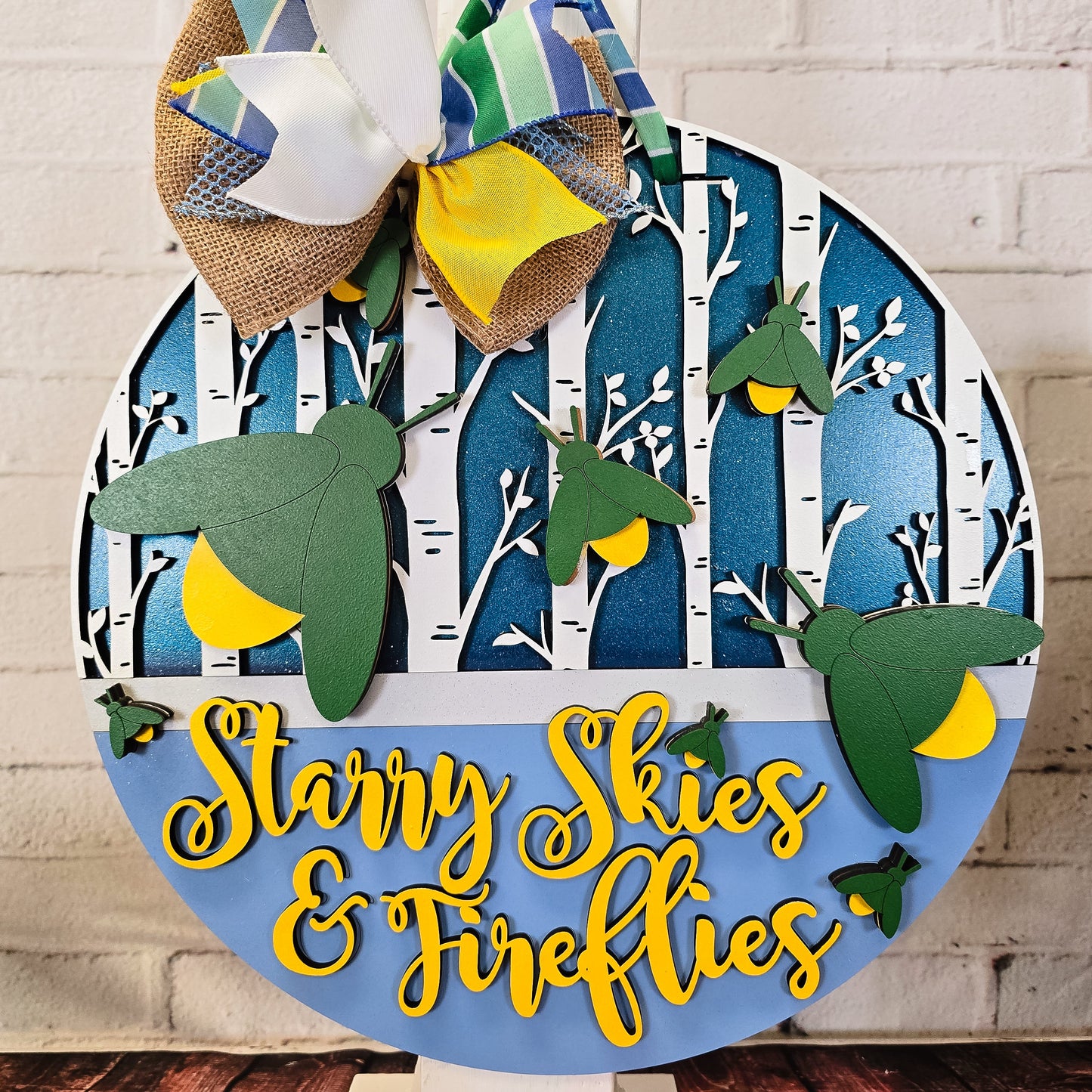 Starry Skies and Fireflies Door Hanger - Finished