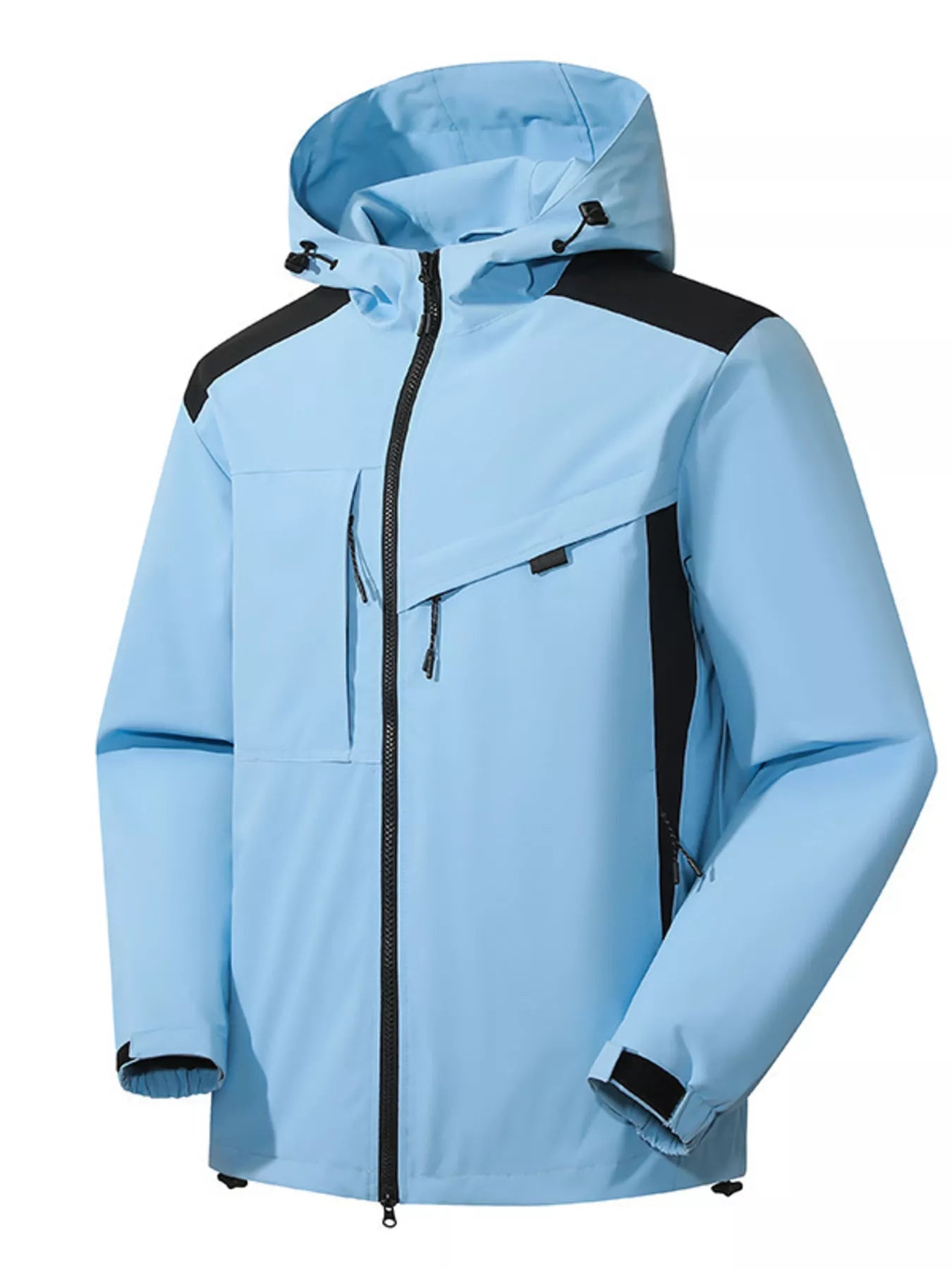 Men's Full Size Waterproof Hooded Zip Up Jacket Plus Size