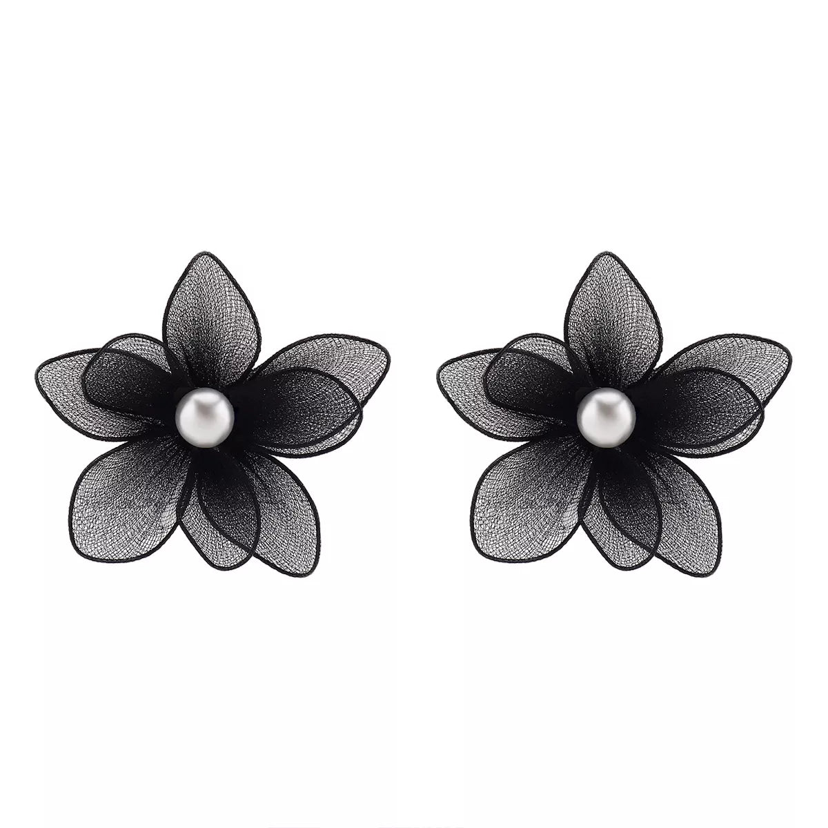 Flower Pearl Stud Earrings