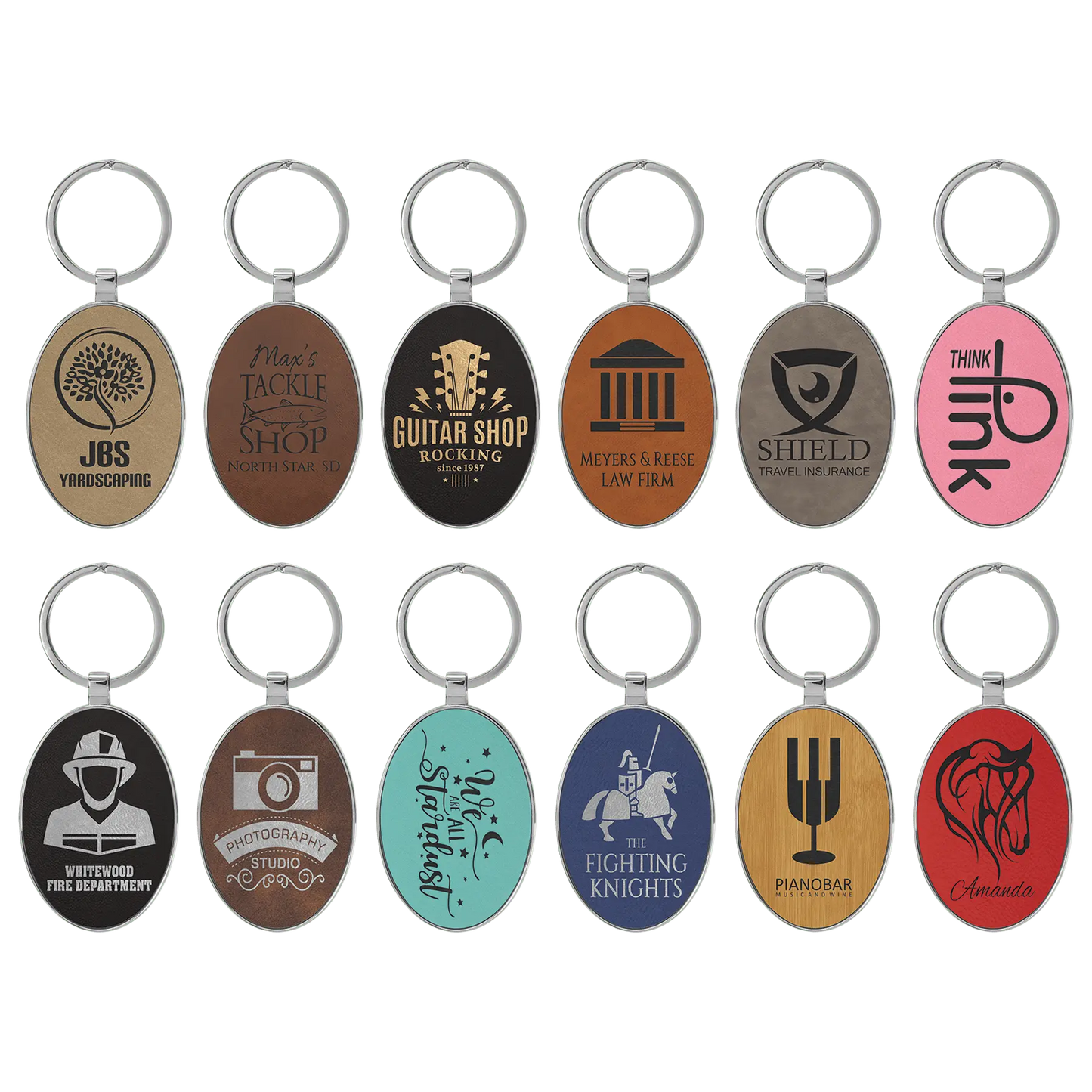 Oval Leather Keychains