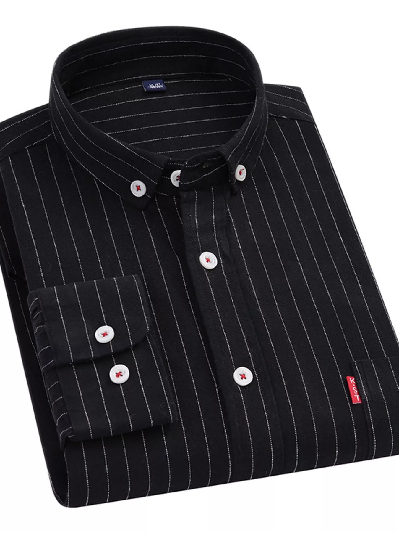 Men's Full Size Striped Long Sleeve Casual Shirt Plus Size