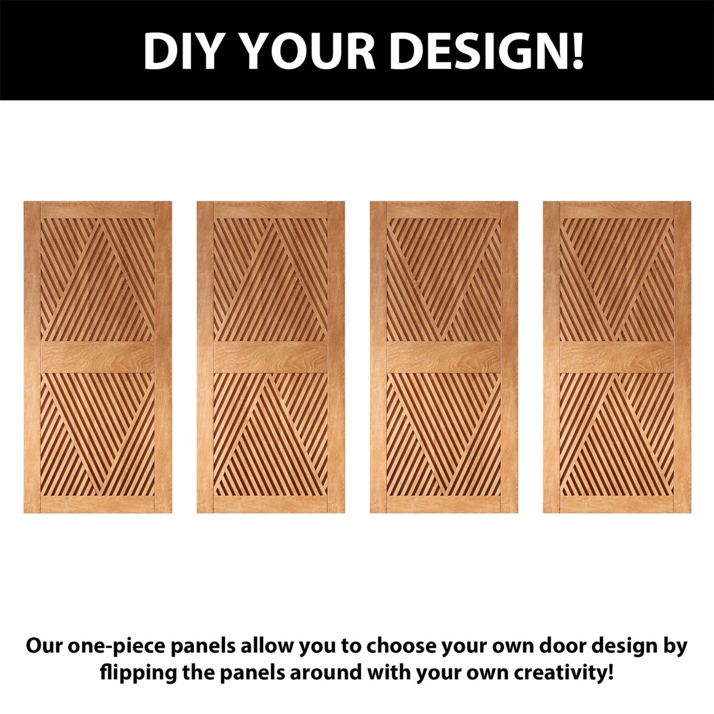 Diamond Pattern Barn Door Kit | Black Hardware