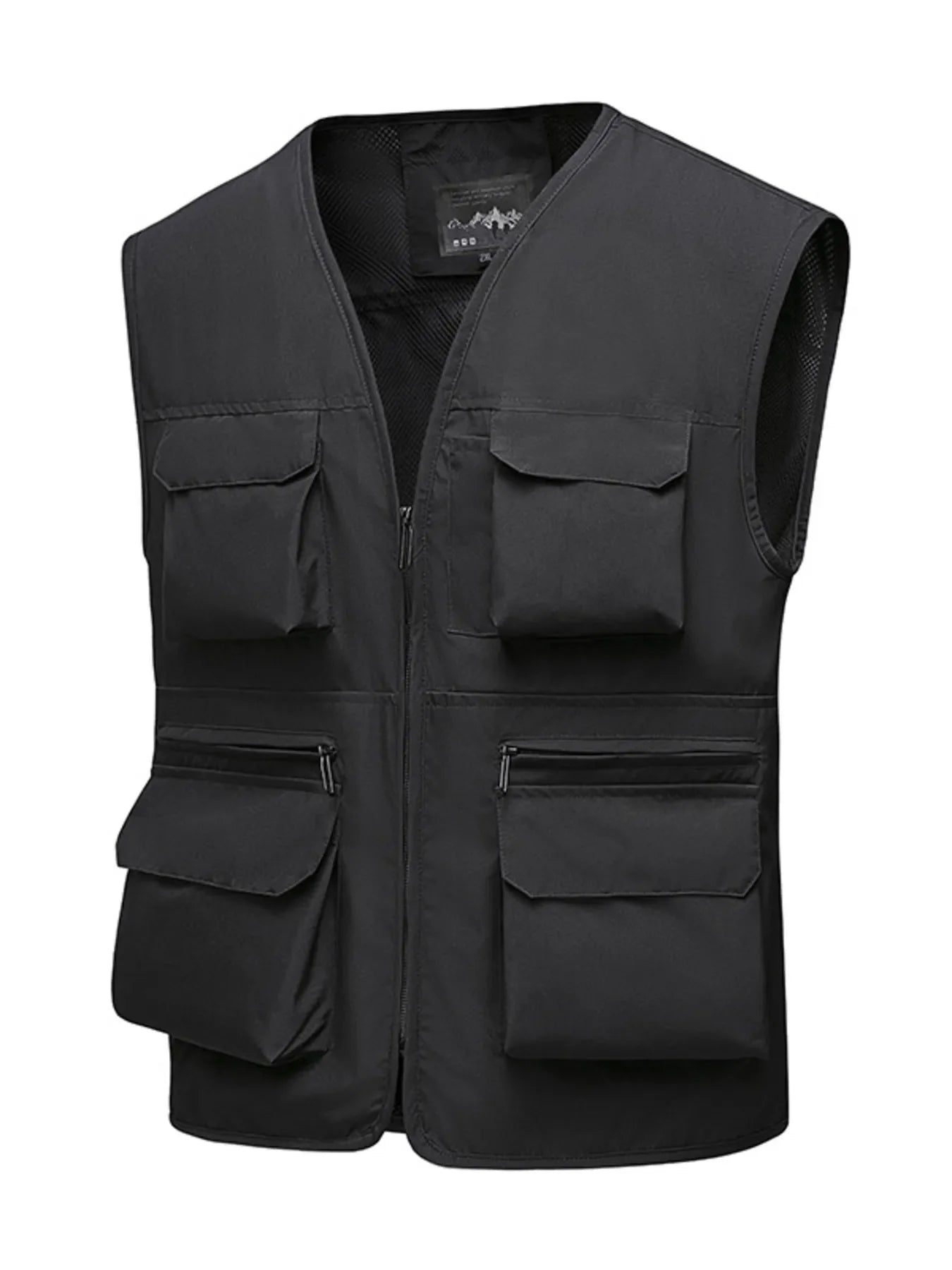 Men's Full Size Multi-Pocket Zip Up Vest Plus Size