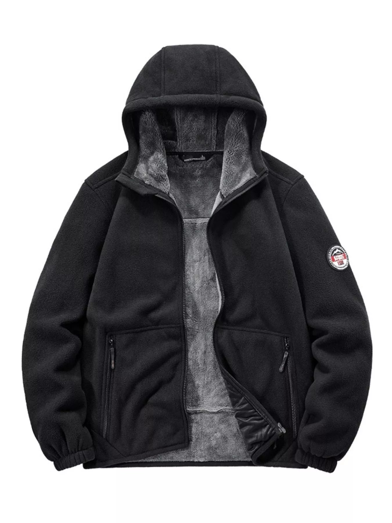 Men's Plus Size Hooded Fleece Full-Zip Jacket