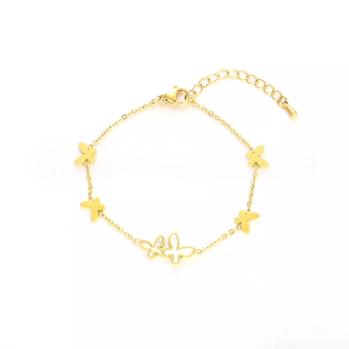 18K Gold-Plated Butterfly Charm Bracelet