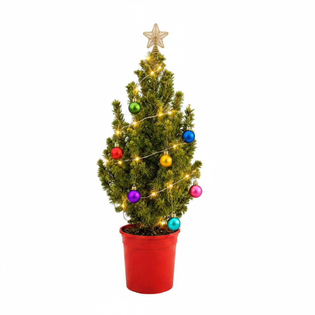 Decorated Dwarf Alberta Spruce