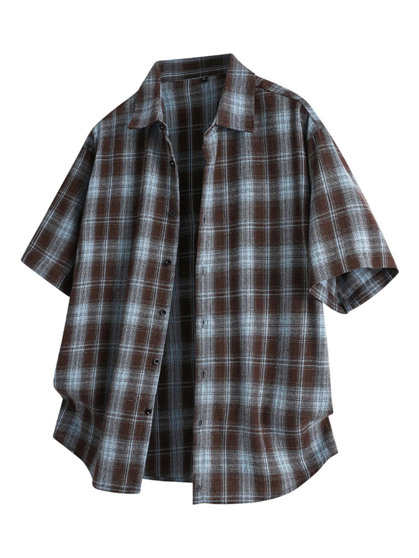 Men's Plus Size Plaid Button Up Casual Shirt