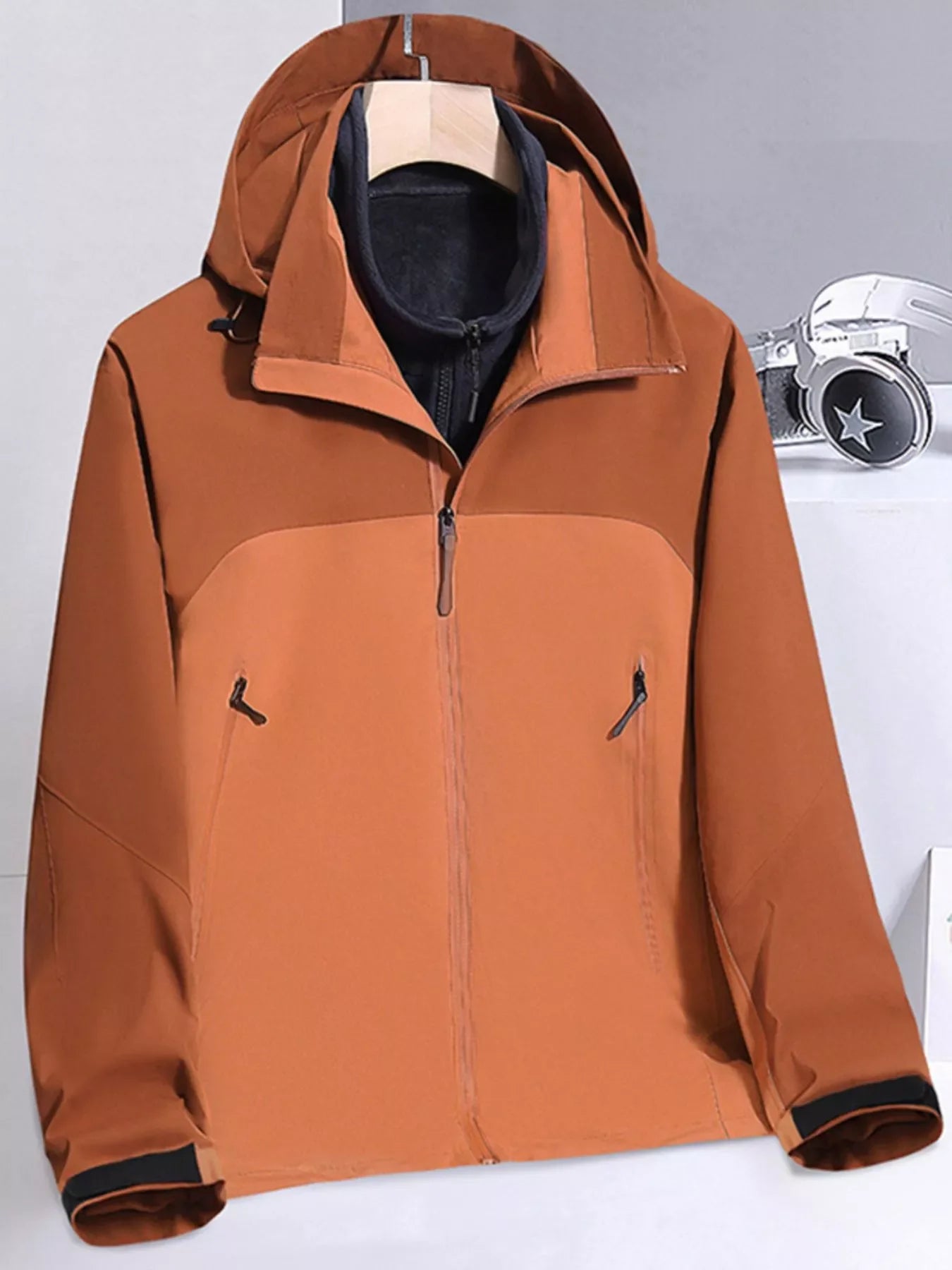 Men's Plus Size Waterproof Hooded Outdoor Jacket