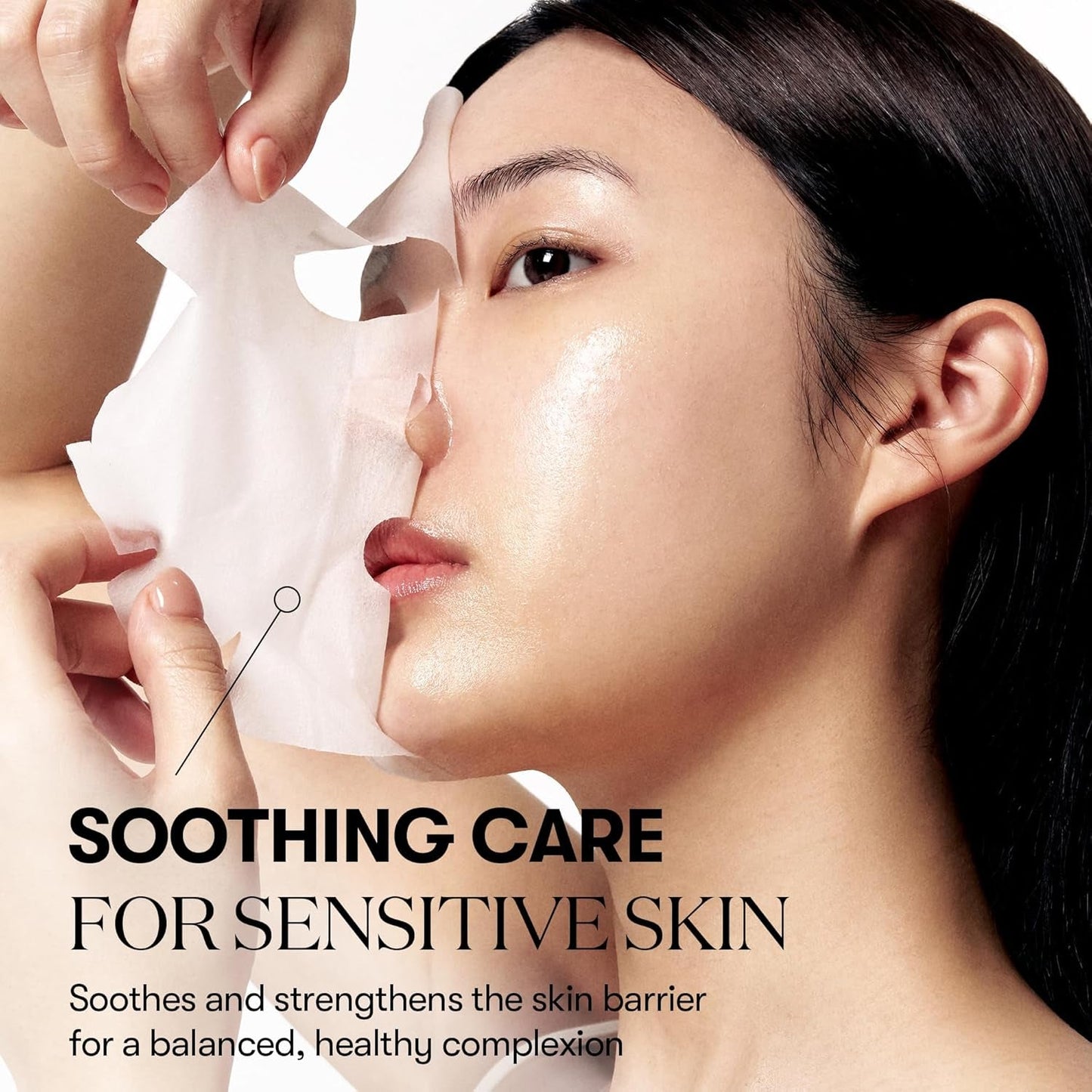 CICA Daily Soothing Mask 30 Sheets, Centella Asiatica & Hyaluronic Acid for Moisturizing & Hydrating, Instant Calm & Glow, Skin Softening Facial Mask, Korean Face Mask