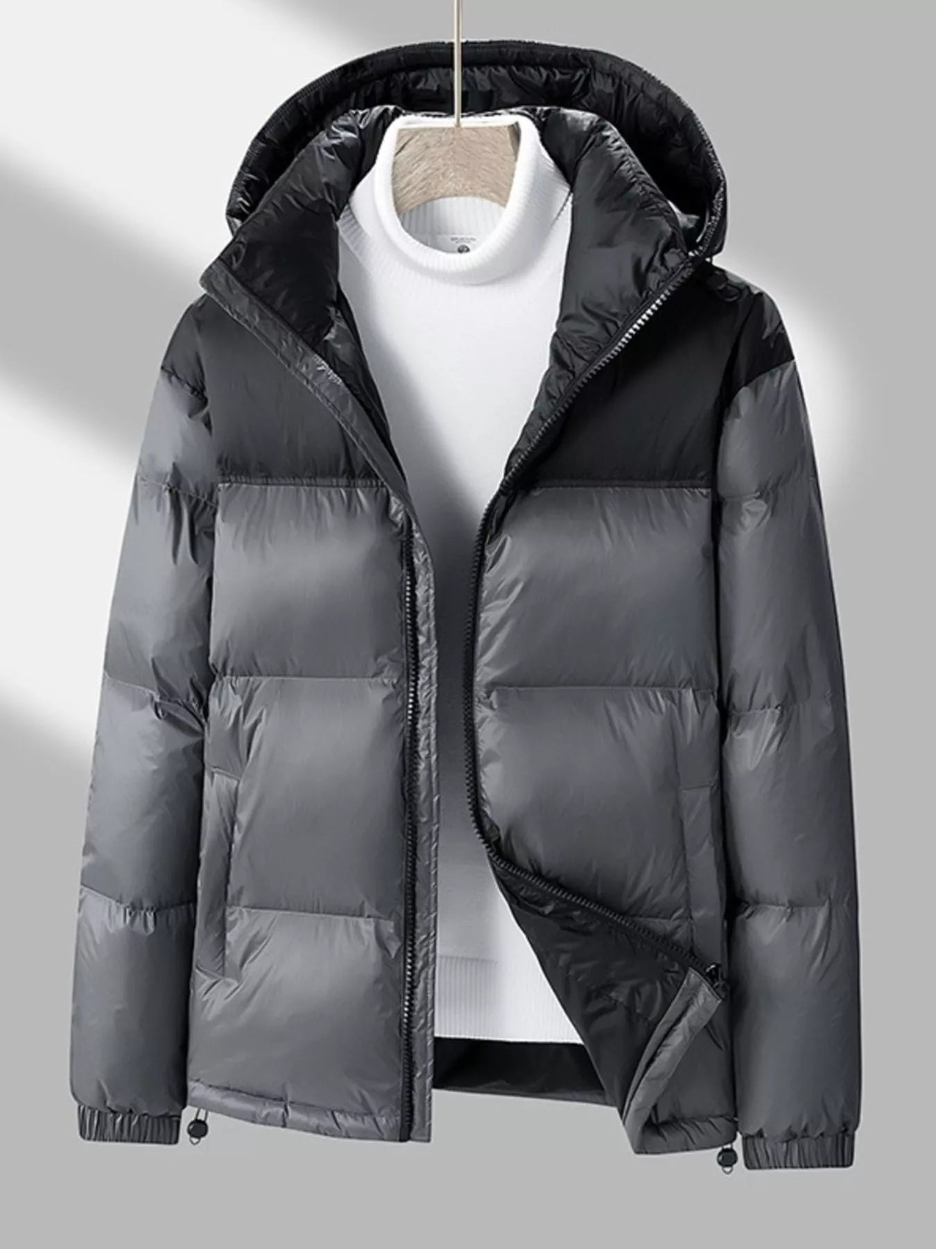Men's Full Size Lightweight Hooded Puffer Jacket Plus Size