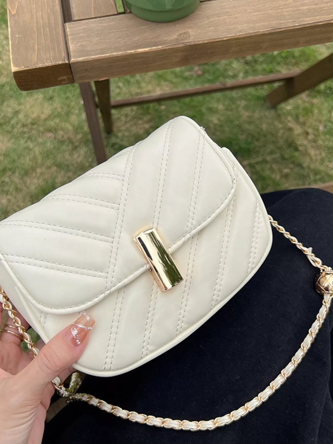 Quilted Flap Chain Crossbody Bag
