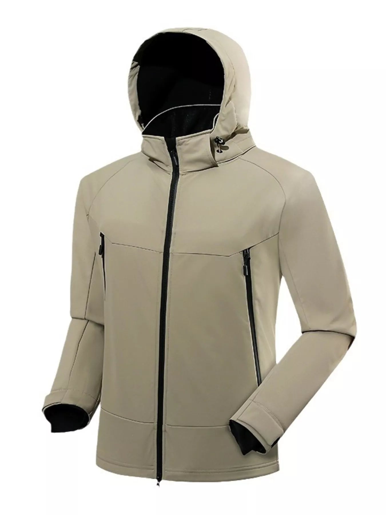 Men's Plus Size Hooded Zip Up Windproof Jacket