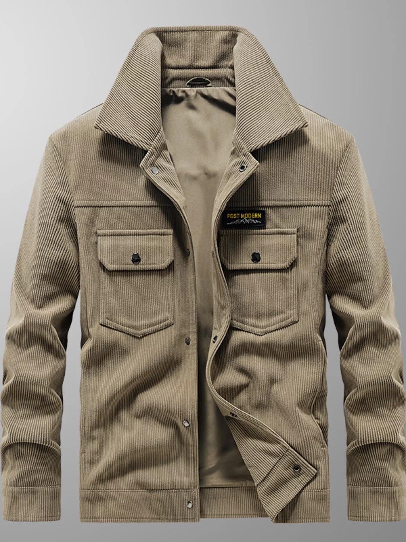 Men's Plus Size Casual Corduroy Button-Down Jacket