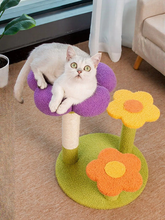 Flower Design Cat Tree with Scratching Post