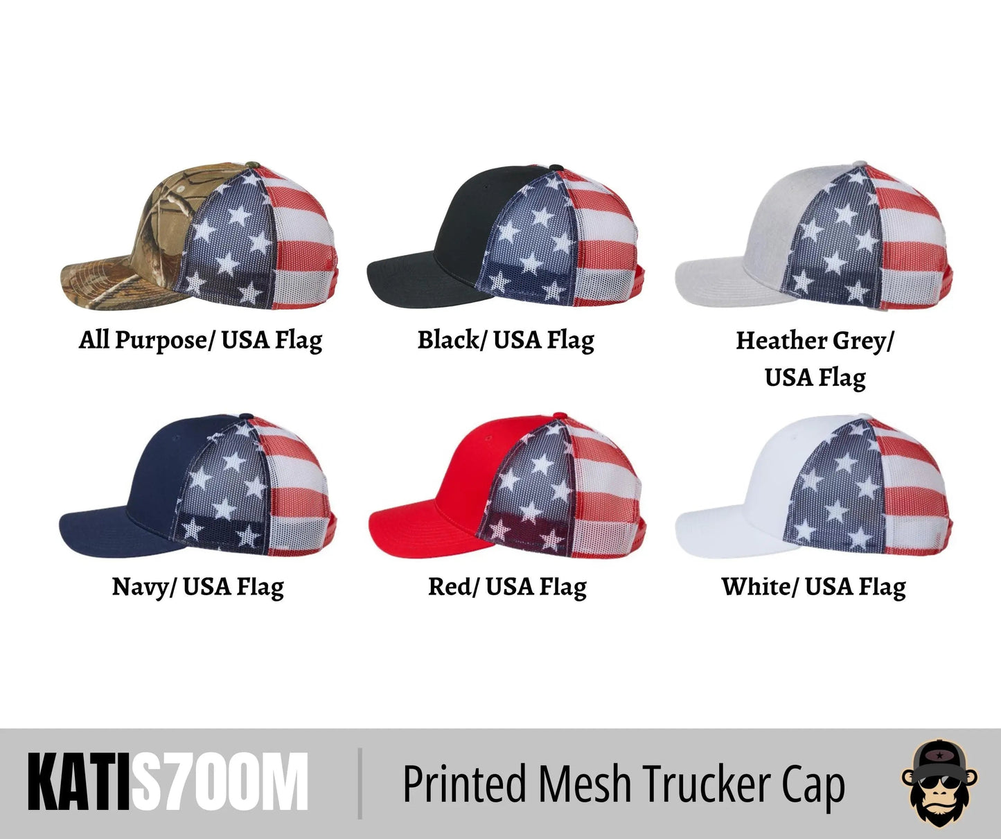 Kati S700M American Flag Trucker Hat + Custom Patch