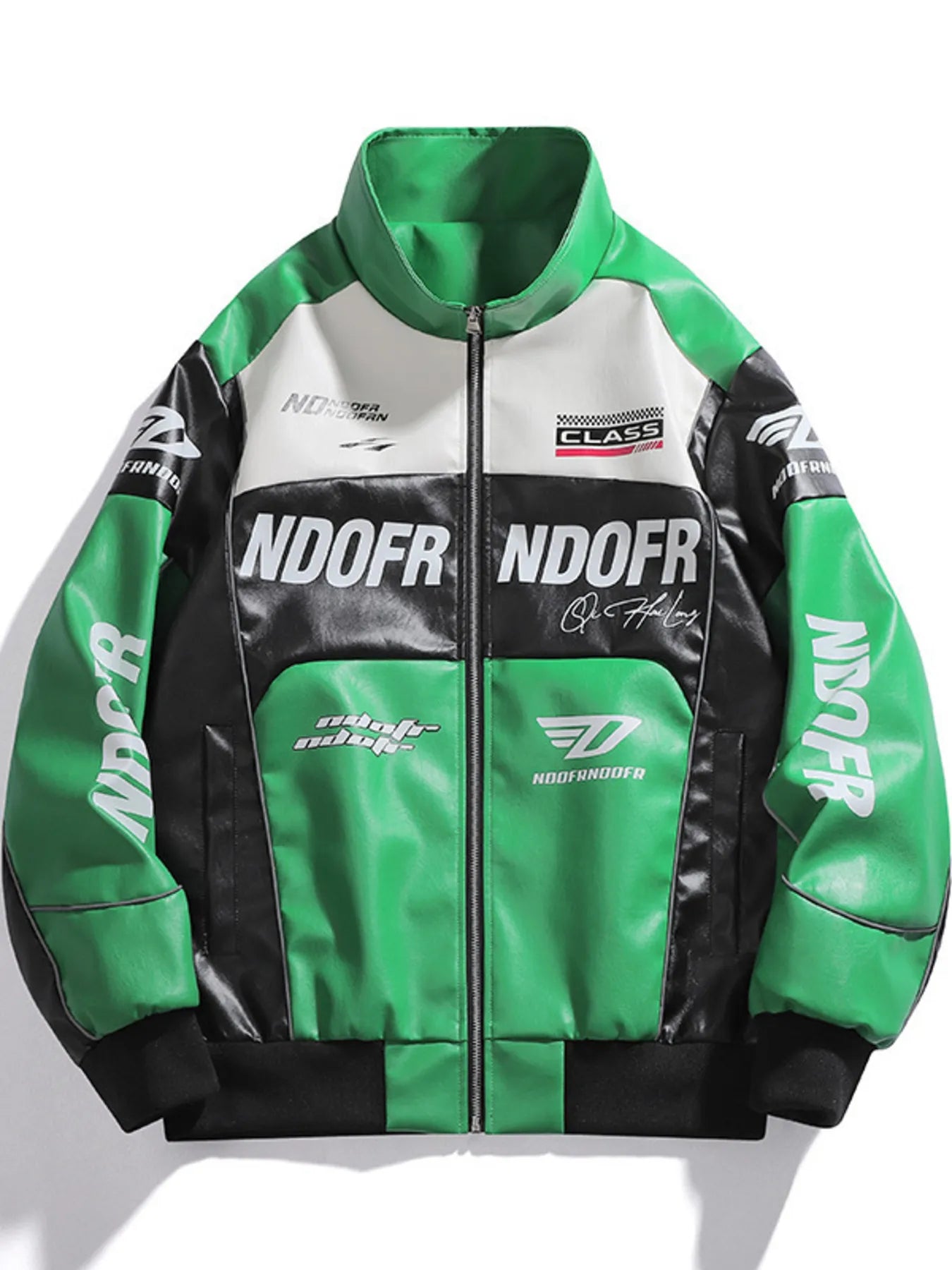Men's Plus Size Zip Up Leather Jacket