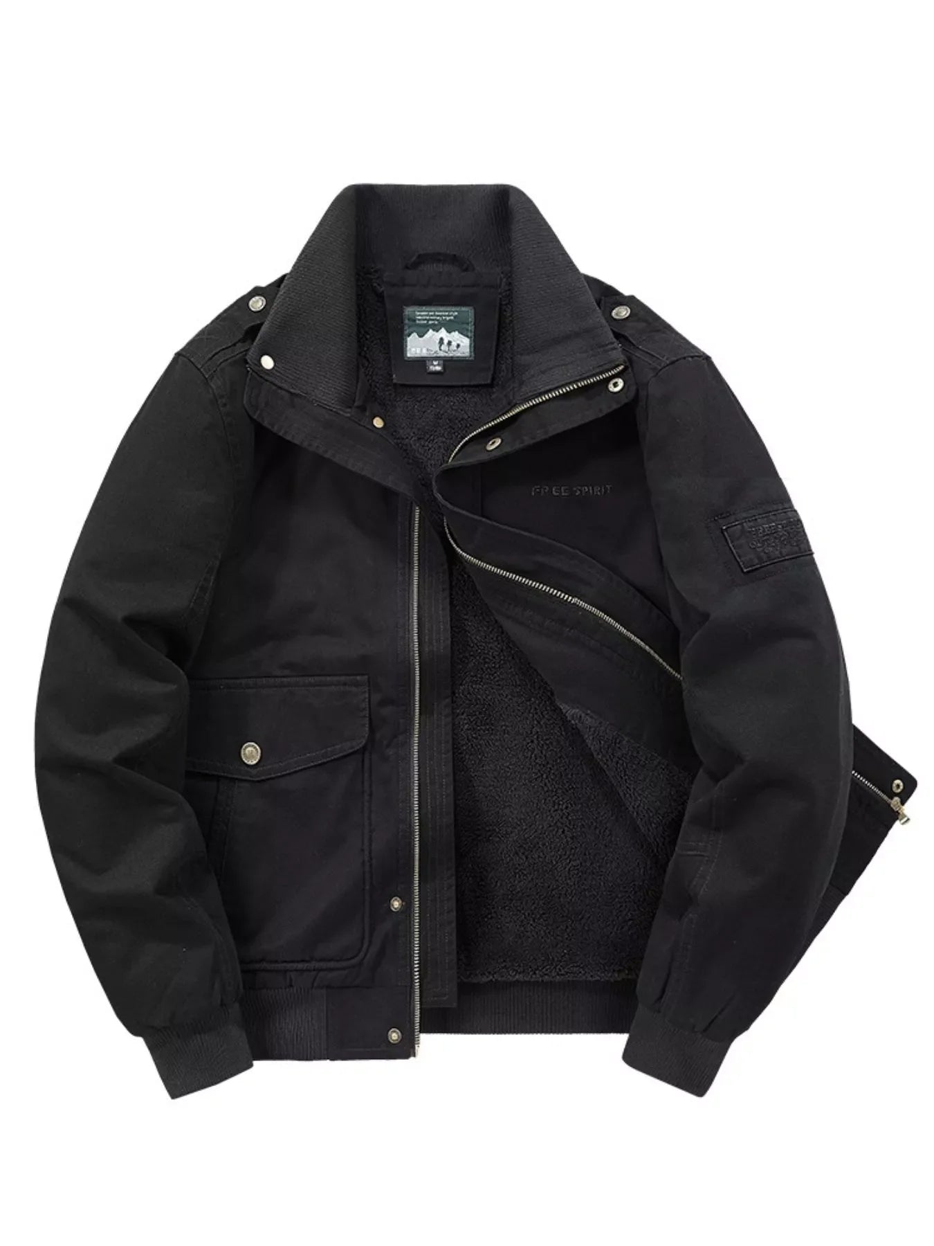 Men's Plus Size Zip Up Jacket with Pockets
