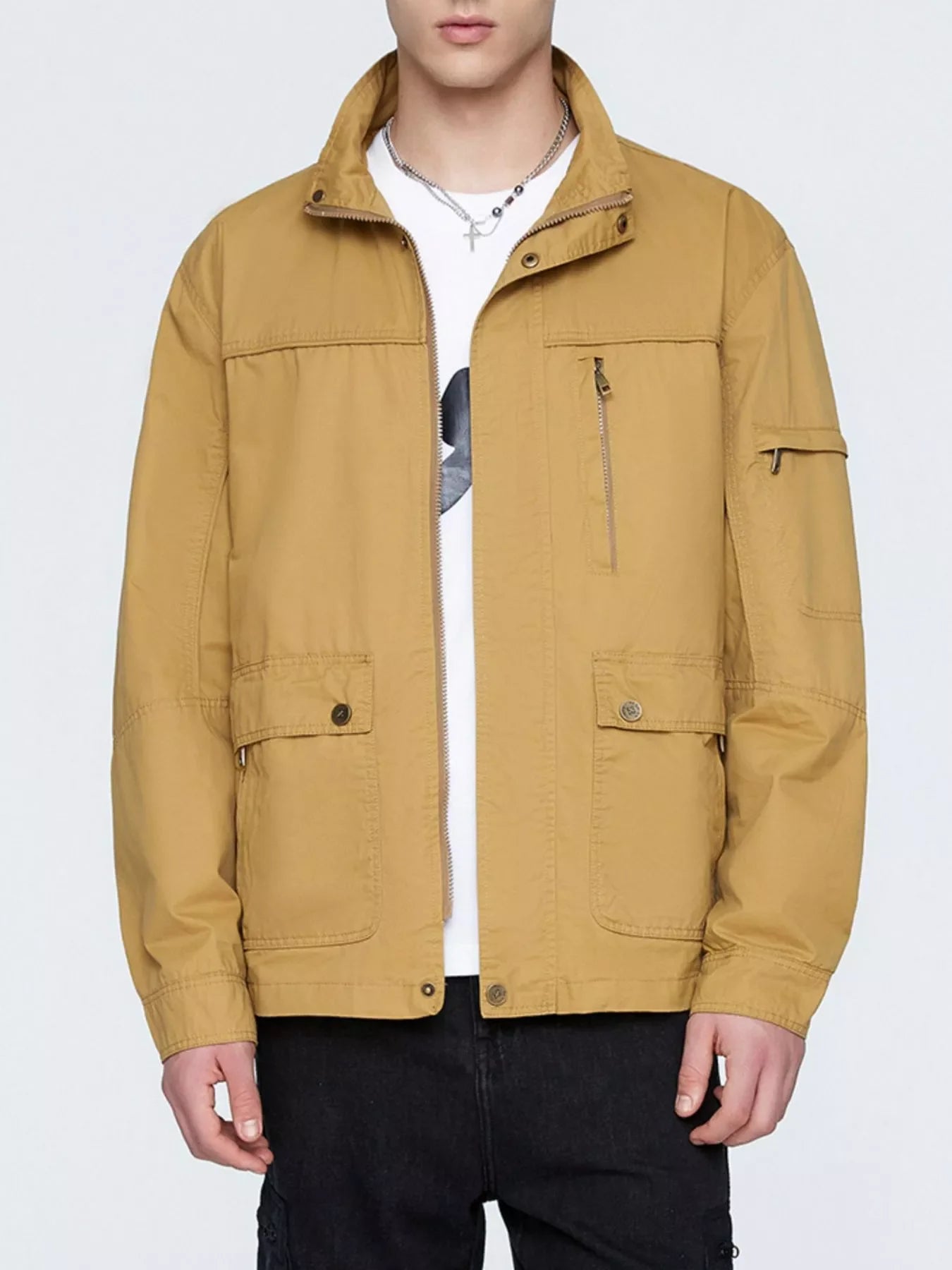 Men's Plus Size Casual Zip Up Lightweight Jacket