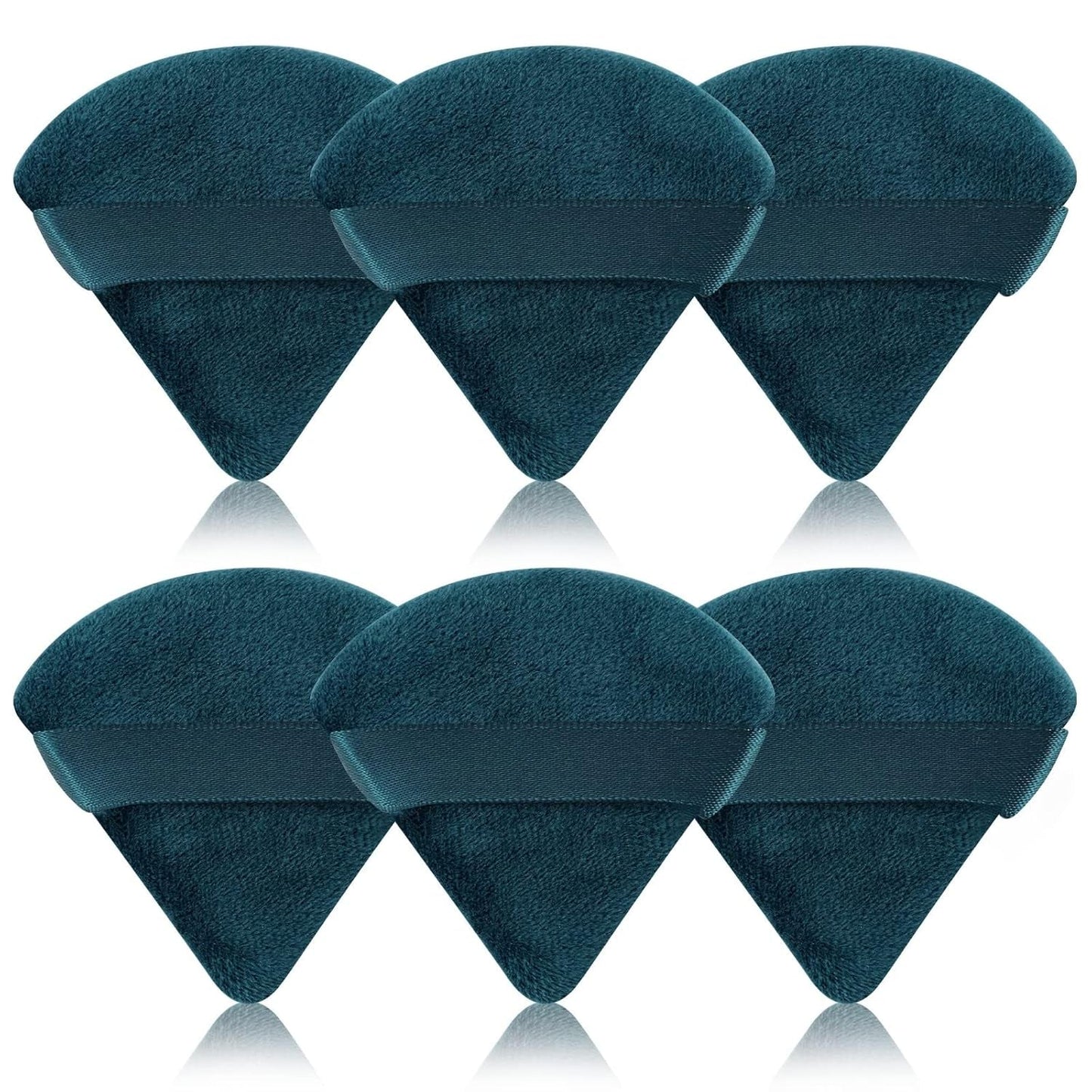 6 Pcs Powder Puff Face Soft Triangle Makeup Puff Velour Makeup Sponge Beauty Blender for Loose Powder (Black)