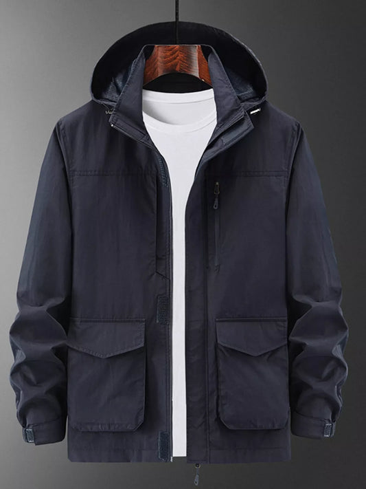 Men's Plus Size Lightweight Hooded Jacket