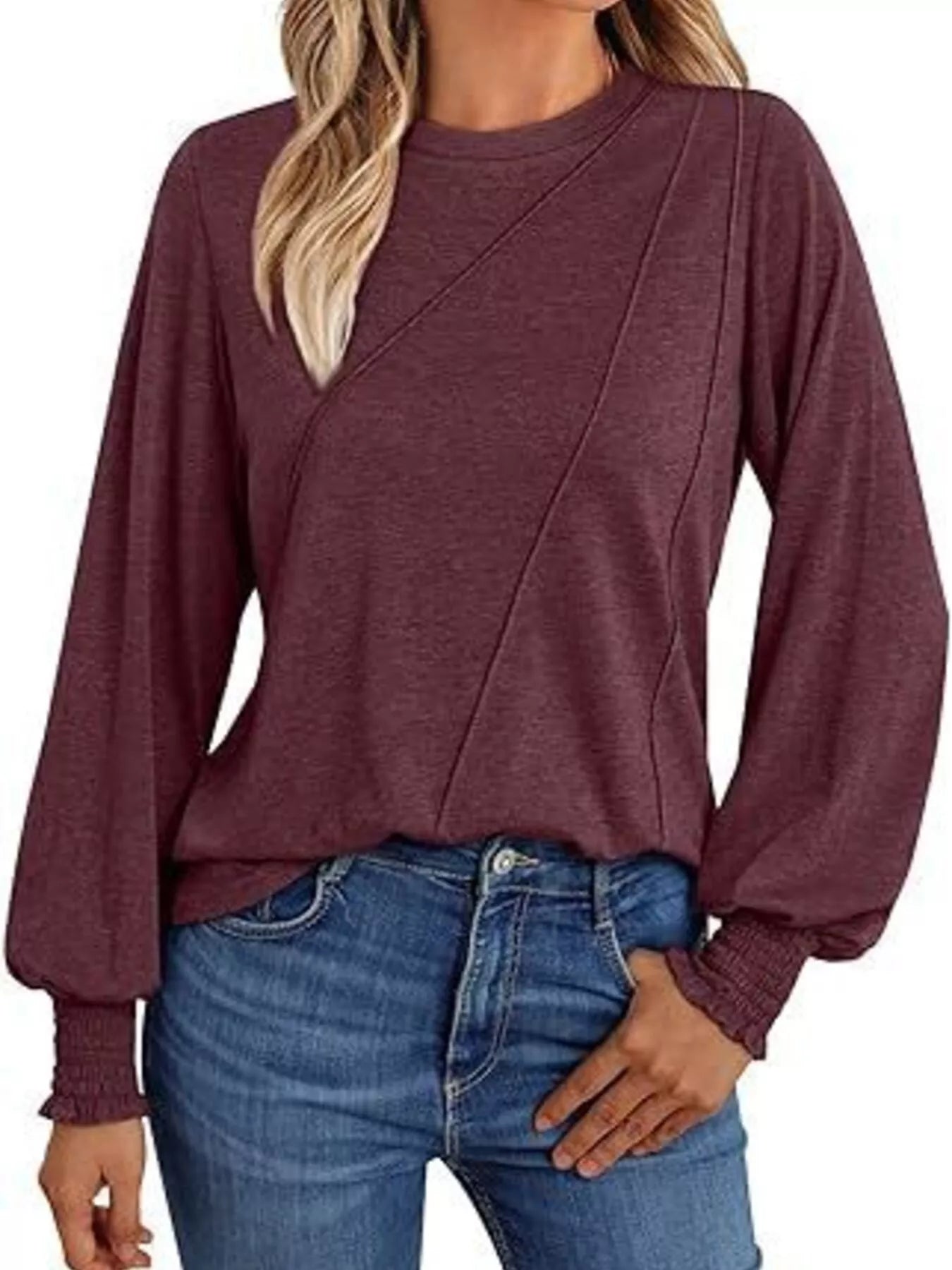 Round Neck Long Sleeve Top