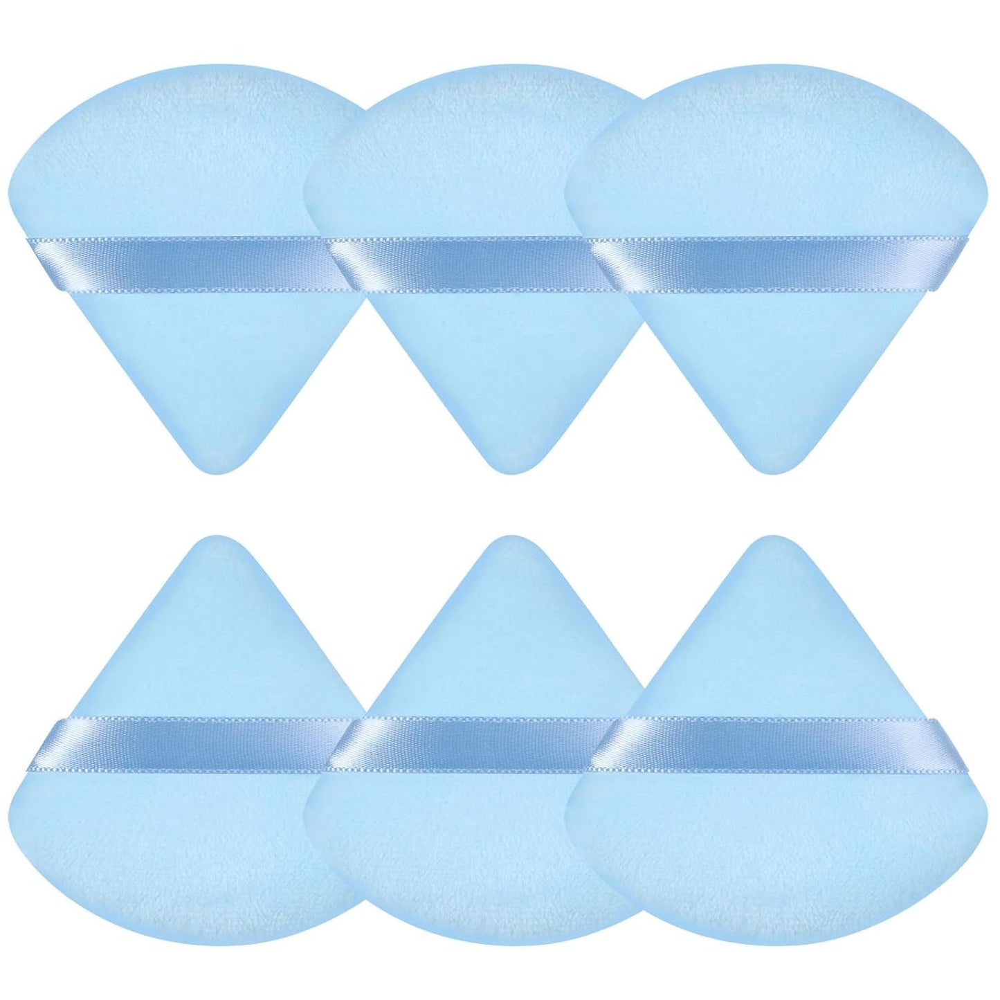 6 Pcs Powder Puff Face Soft Triangle Makeup Puff Velour Makeup Sponge Beauty Blender for Loose Powder (Black)
