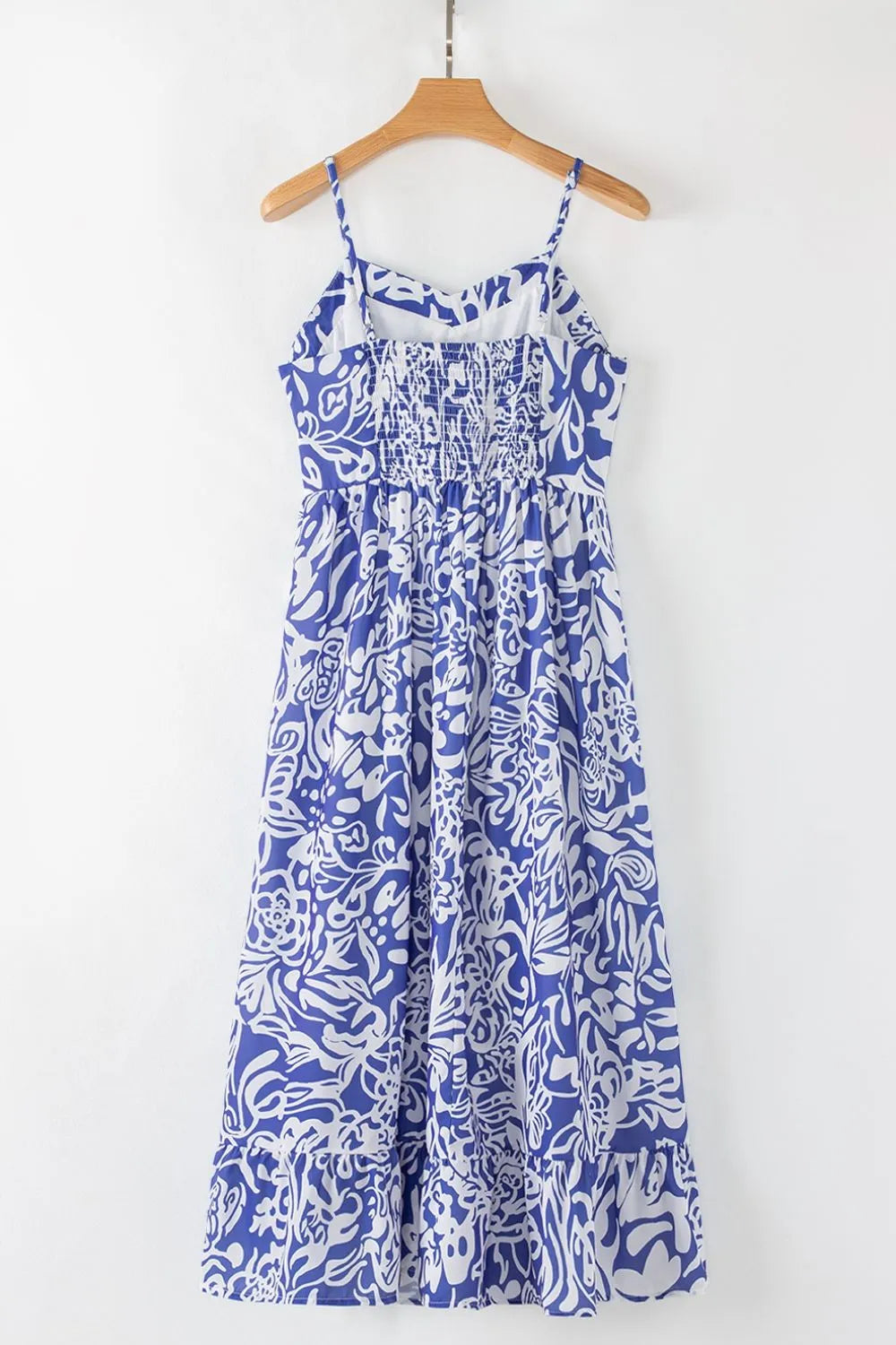Floral Print Spaghetti Strap High Waist Dress
