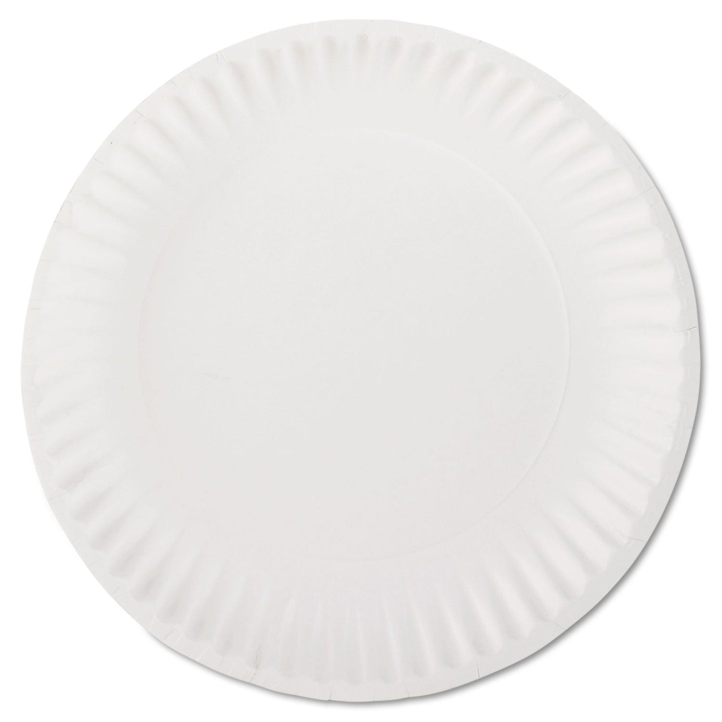 AJM Packaging Corporation White Paper Plates, 9" dia, 100/Pack