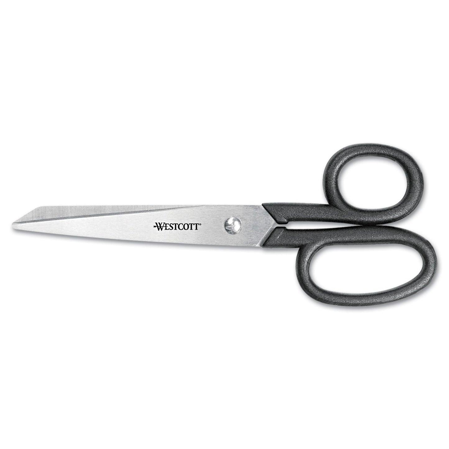 Westcott Kleencut Stainless Steel Shears, 7" Long, 3.31" Cut Length, Black Straight Handle