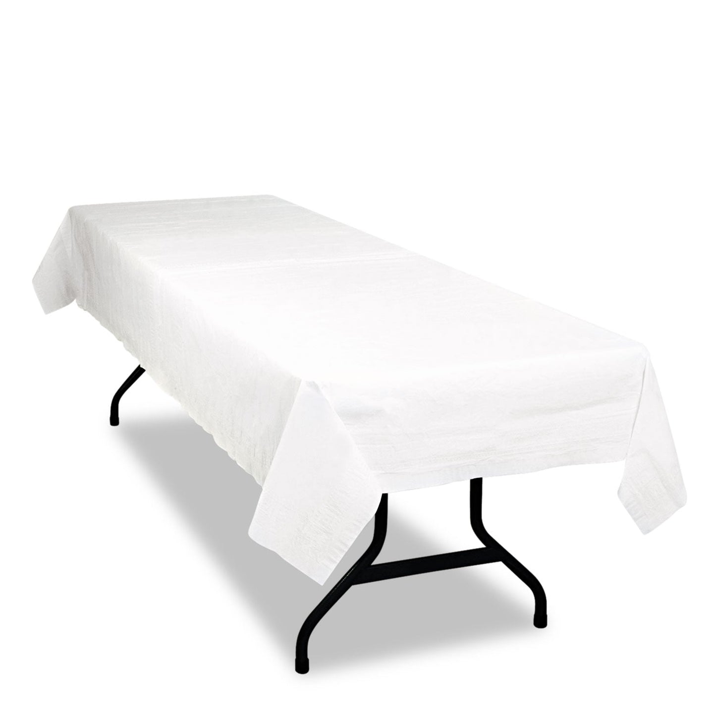 Tablemate Table Set Poly Tissue Table Cover, 54" x 108", White, 6/Pack
