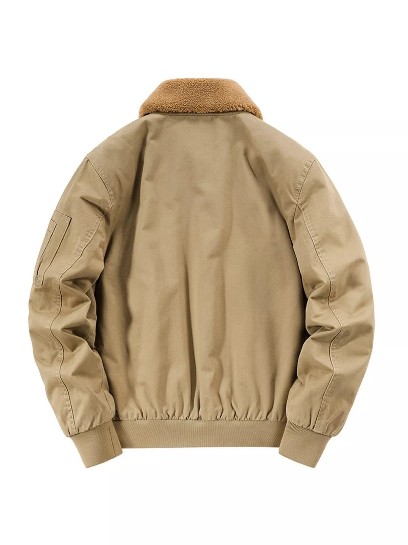 Men's Plus Size Vintage Fur Collar Bomber Jacket