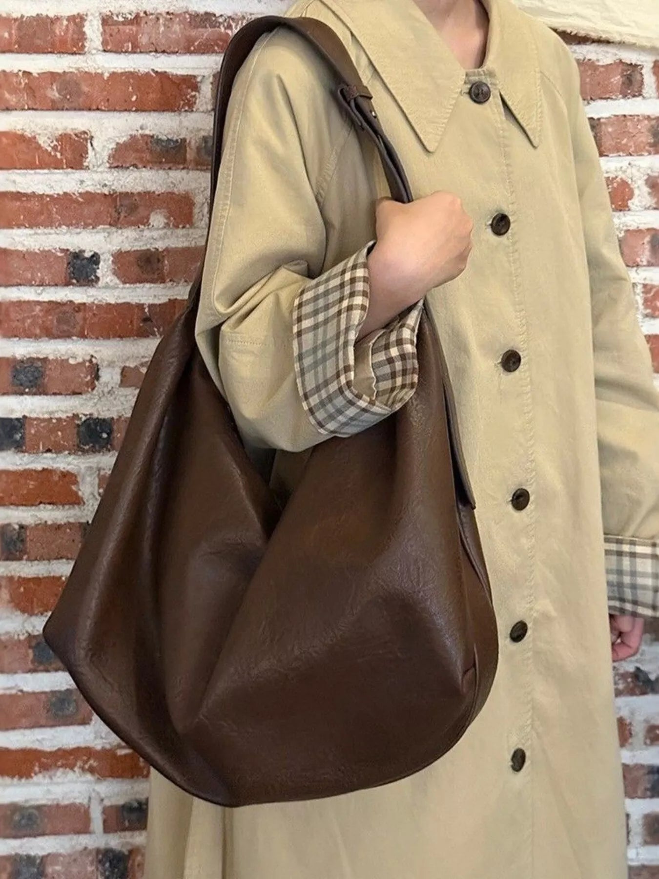Large Capacity Faux Leather Tote Bag