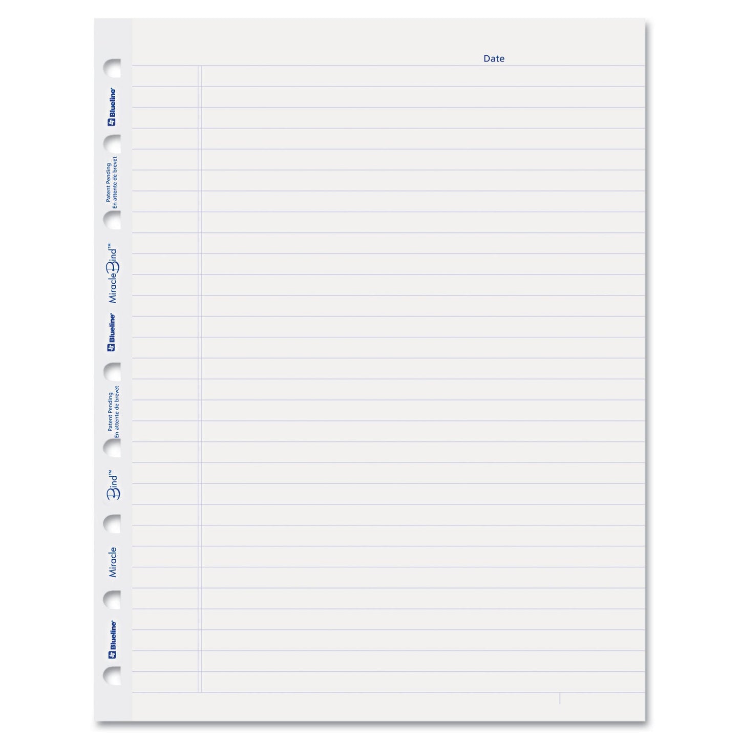 Blueline MiracleBind Ruled Paper Refill Sheets for all MiracleBind Notebooks and Planners, 9.25 x 7.25, White/Blue Sheets, Undated