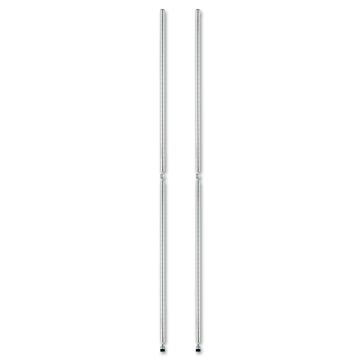Alera Stackable Posts For Wire Shelving, 36" High, Silver, 4/Pack