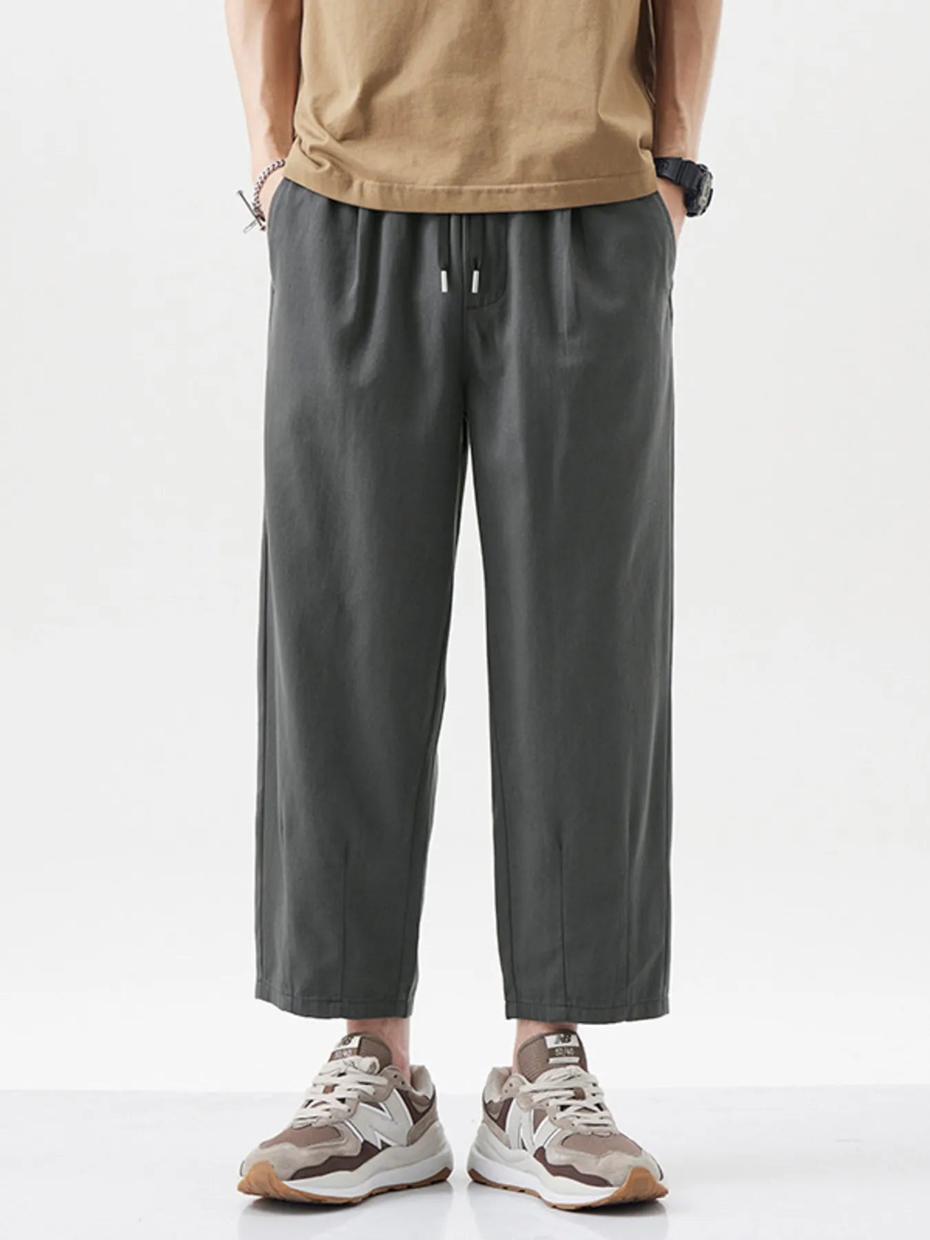 Men's Plus Size Casual Loose Cropped Pants