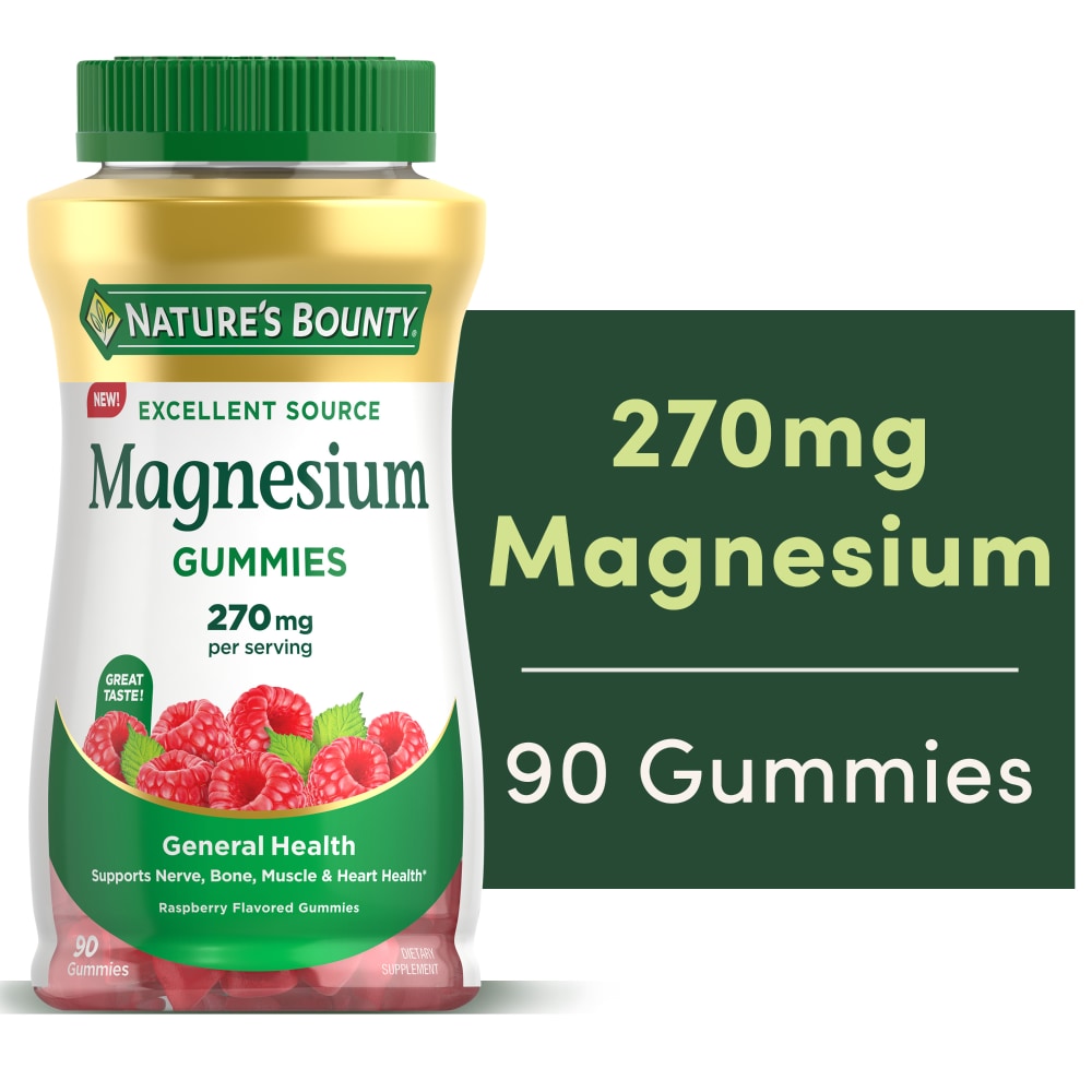 Nature's Bounty® Magnesium 270 mg Gummies – Raspberry Flavor