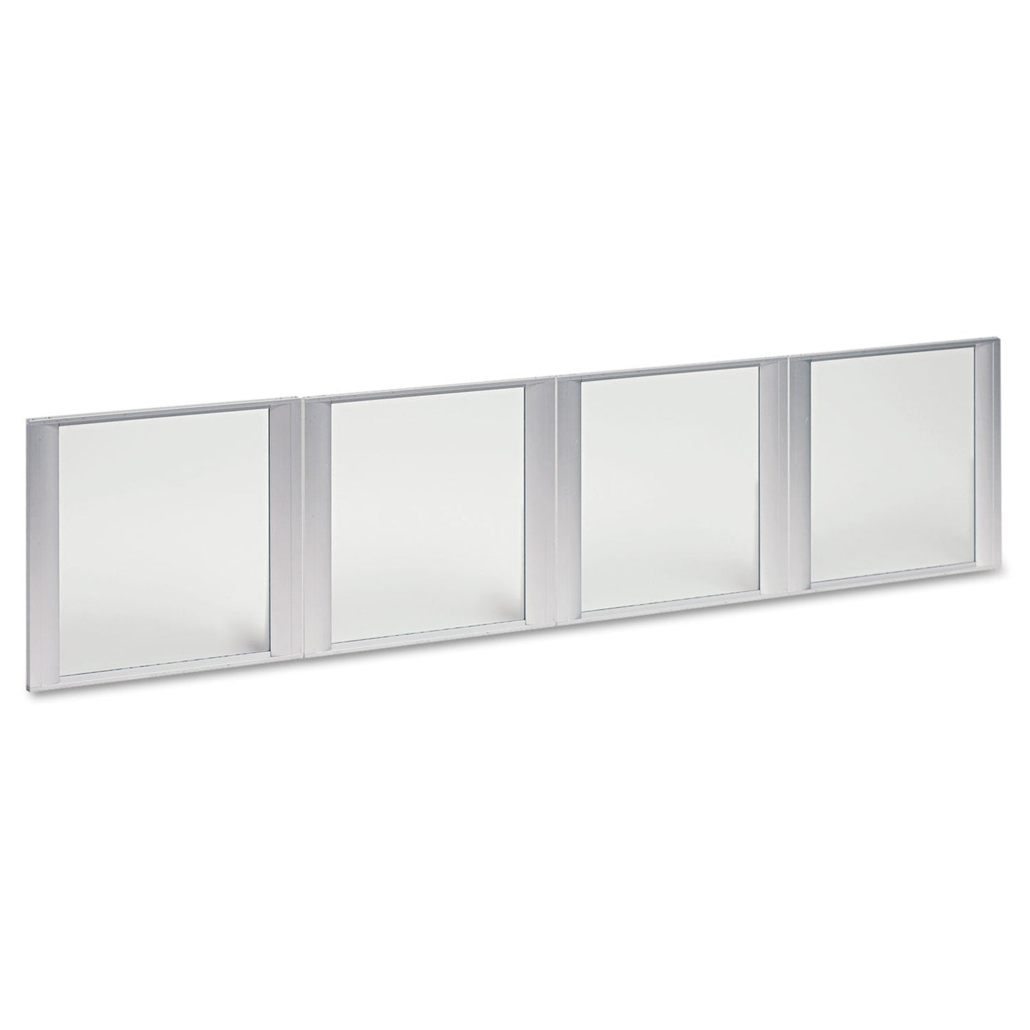 Alera Glass Door Set With Silver Frame For 72" Wide Hutch, 17w x 16h, Clear, 4 Doors/Set