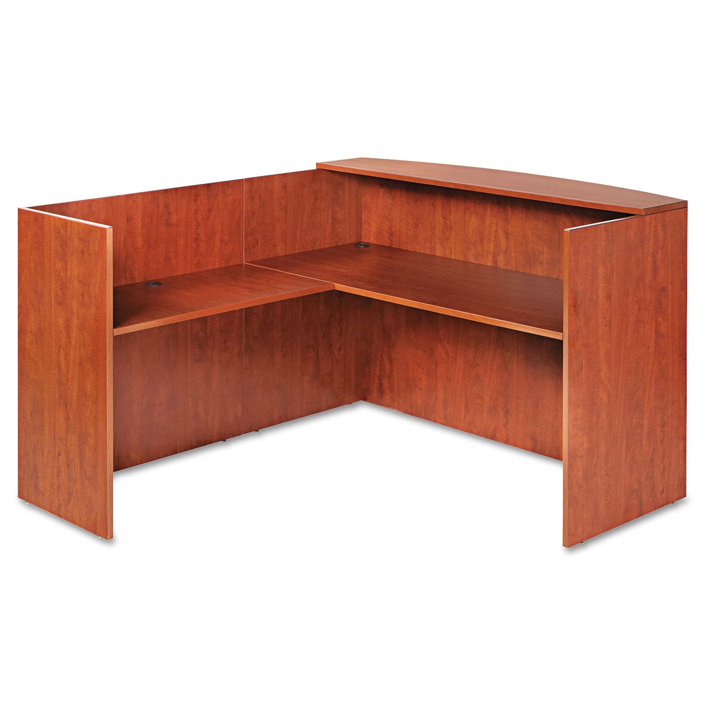 Alera Valencia Reversible Reception Return, 44.13w x 23.63d x 41.5h, Medium Cherry